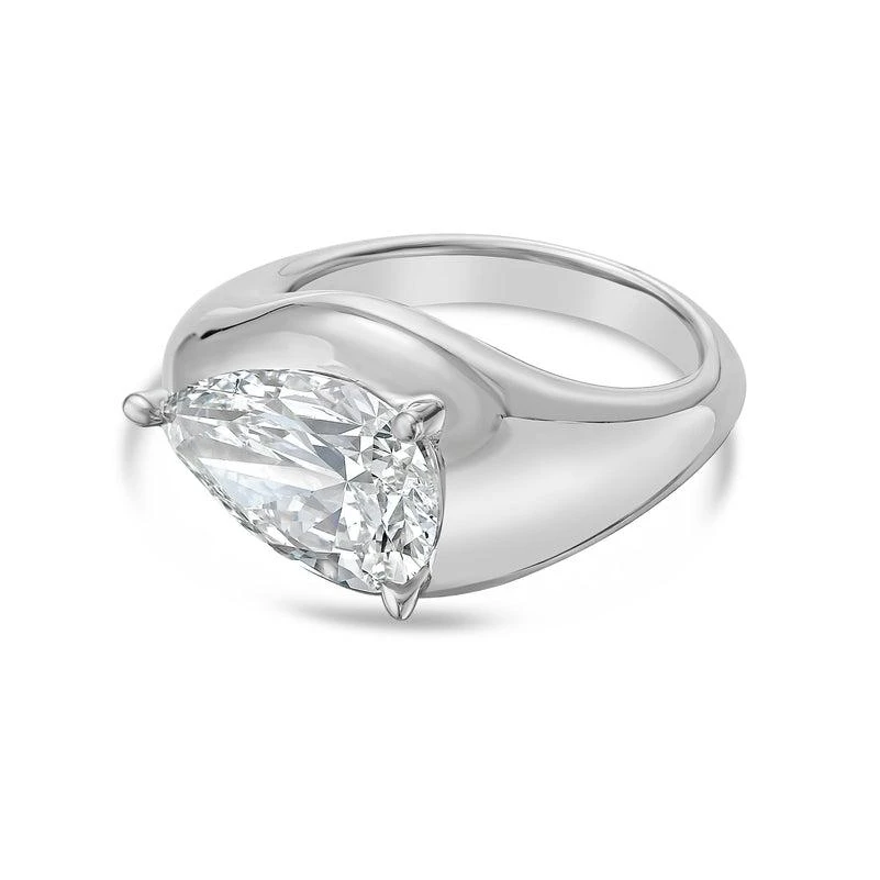 Diana M Jewels 14KT WHITE GOLD LAB GROWN PEAR SHAPE DIAMOND FASHION RING WEIGHING 4.00 CTS TW 2