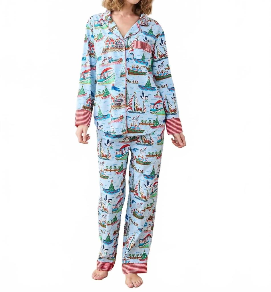 Printfresh Long Pajama Set In Sugar Plum Ferry