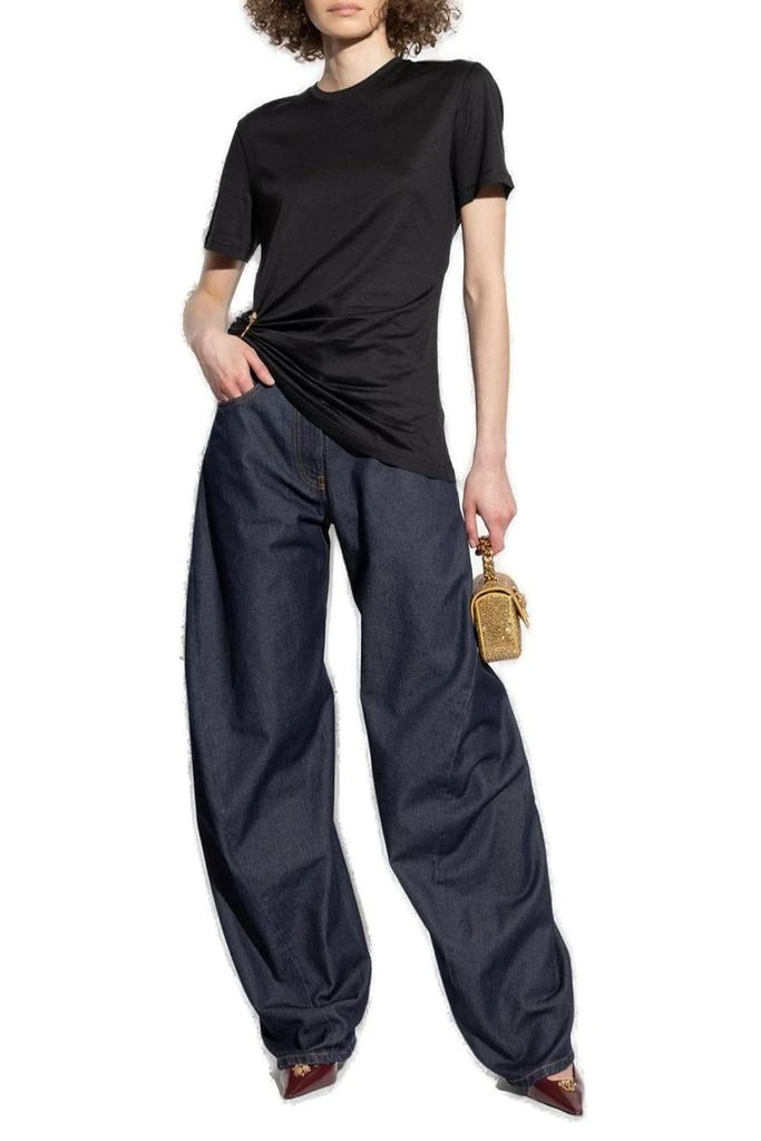 Versace Versace Logo-Patch Wide Leg Jeans 4