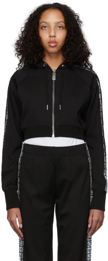 Givenchy Black Chito Edition 4G Tag Cropped Zip Hoodie 1