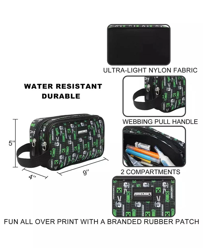 Minecraft Creepers Dual-Compartment Utility Case With Webbing Pull Handle 5