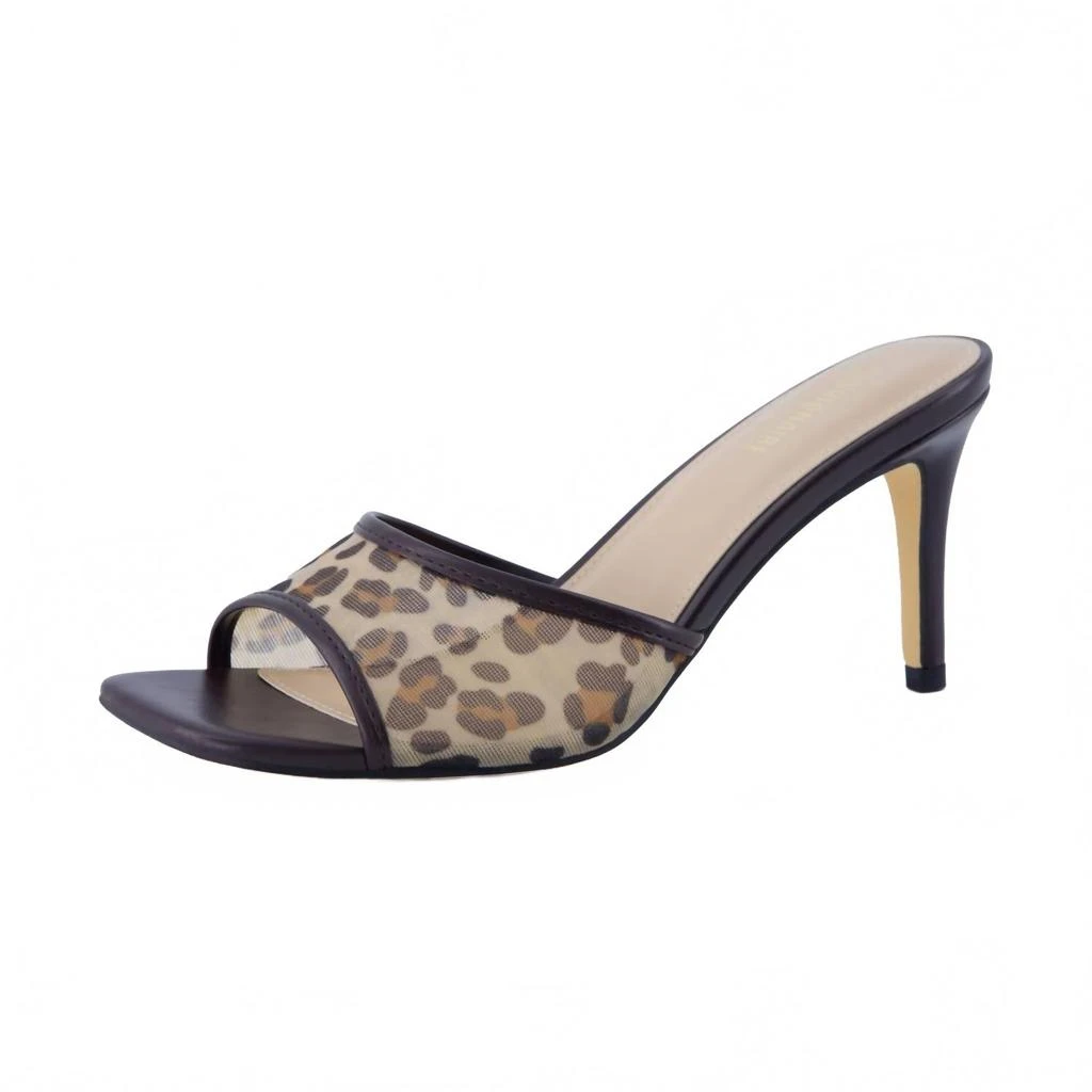 CUSHIONAIRE Women's Evie Kitten Heels Sandal In Brown Leopard Mesh 1