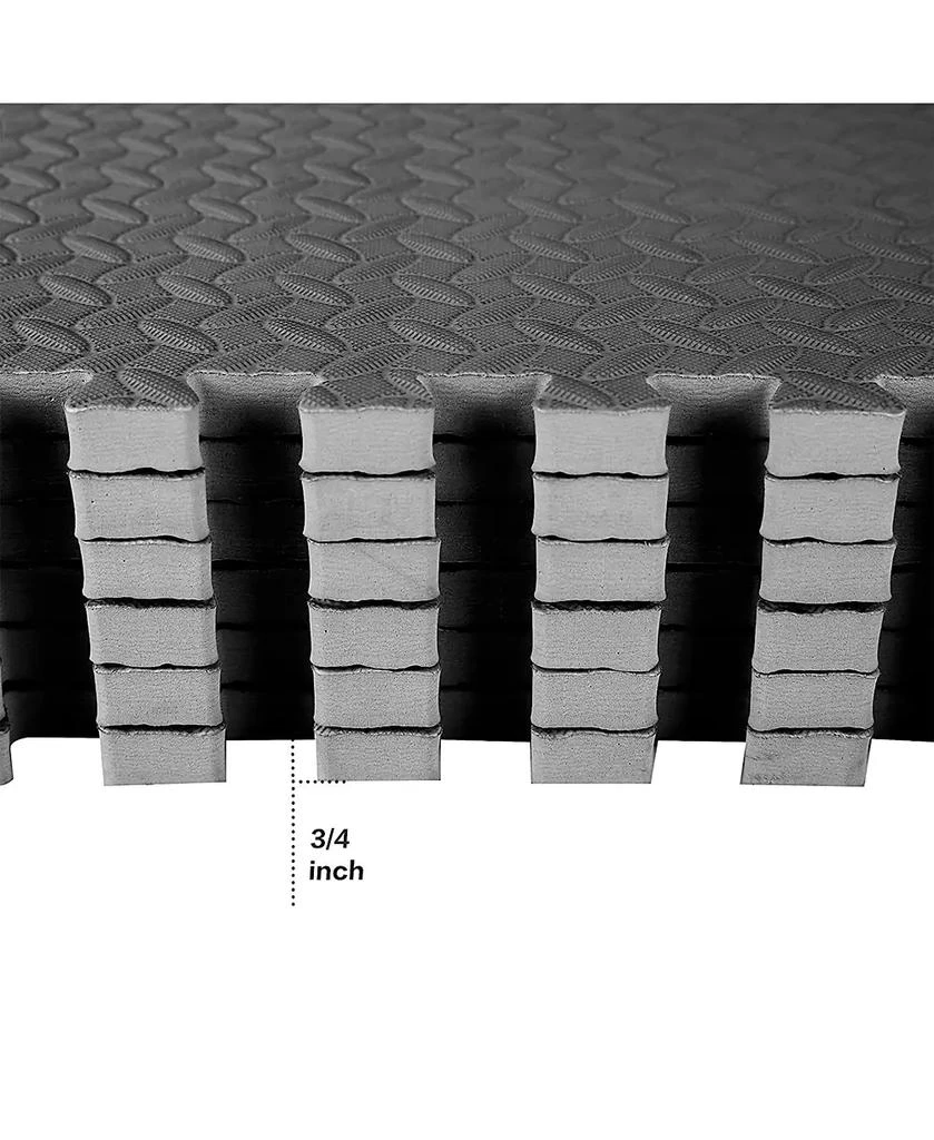 BalanceFrom Fitness 96 Sq Ft Interlocking Exercise Mat Tiles, Black (2 Pack) 4