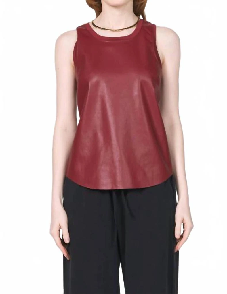 Another Love Carmela Vegan Leather Tank In Bordeaux