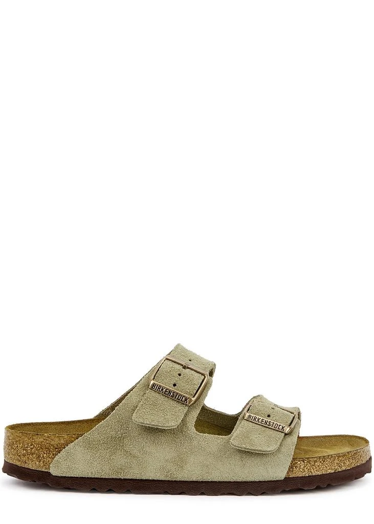 Birkenstock Arizona taupe suede sliders 1