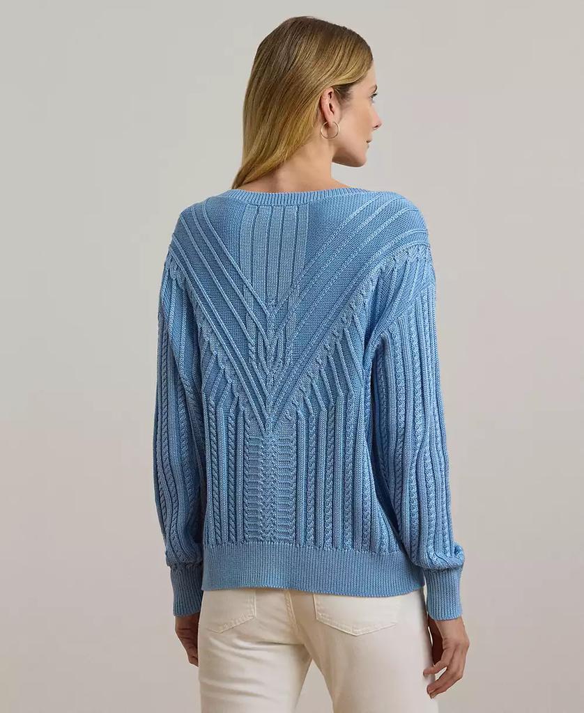 Ralph Lauren Women's Cable-Knit Cotton-Blend Boatneck Sweater, Regular & Petite