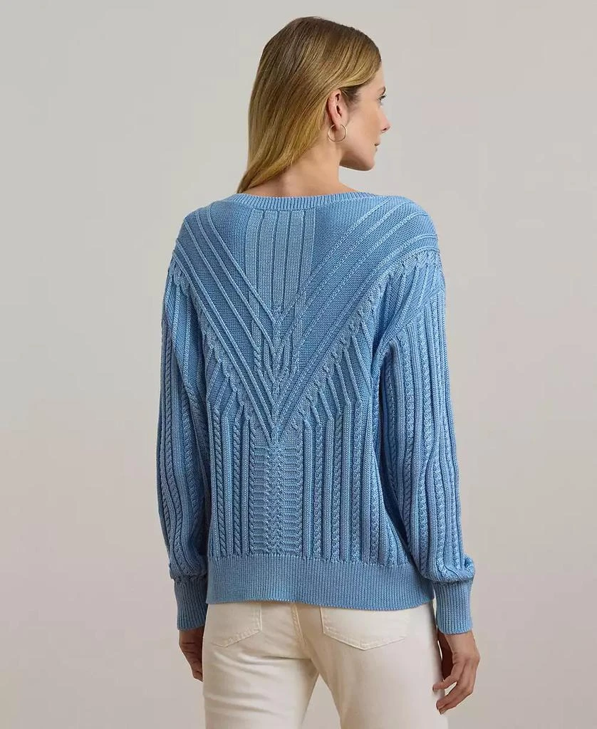 Ralph Lauren Women's Cable-Knit Cotton-Blend Boatneck Sweater, Regular & Petite 2