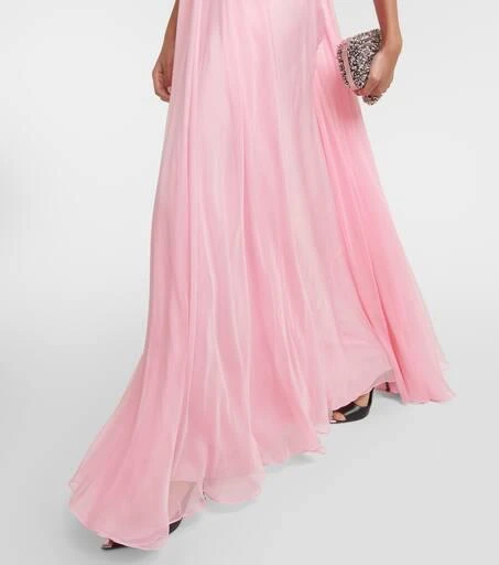 Alexander McQueen Strapless draped silk chiffon gown 5
