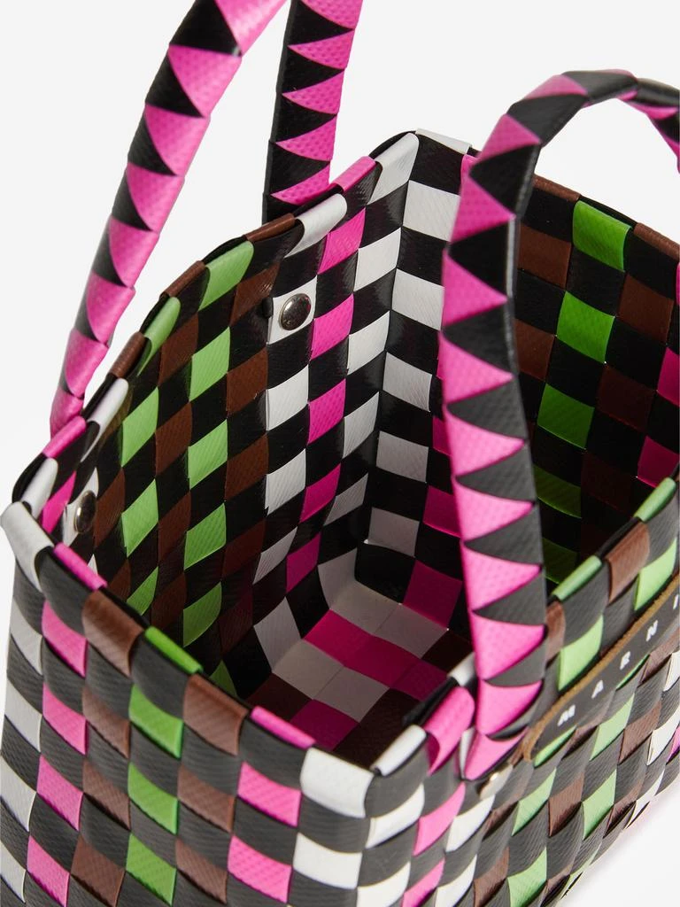 MARNI KIDS MARNI Girls Woven Micro Basket Bag in Pink (14cm) 4