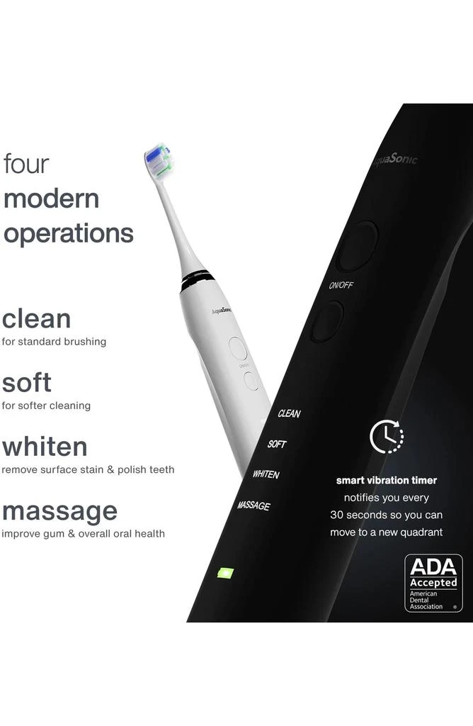 AquaSonic Duo PRO - Dual Handle Whitening Smart Toothbrushes with UV Sanitizing Base & 10 DuPont Brush Heads & 2 Travel Cases 2
