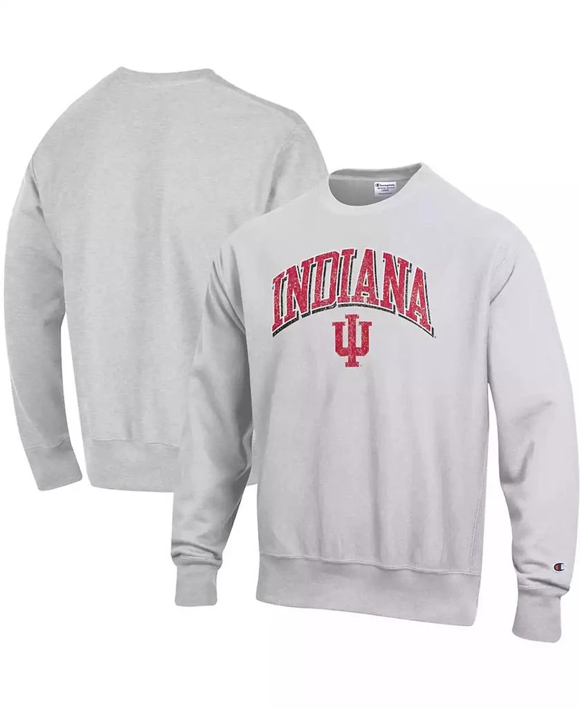 Champion Men's Gray Indiana Hoosiers Arch Over Logo Reverse Weave Pullover Sweatshirt 1