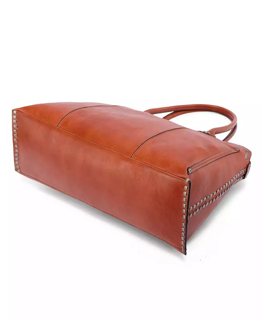 OLD TREND Women's Genuine Leather Soul Stud Satchel Bag 6