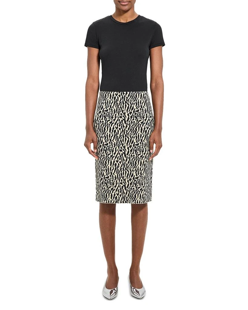 Theory Bristol Animal Print Pencil Skirt 2