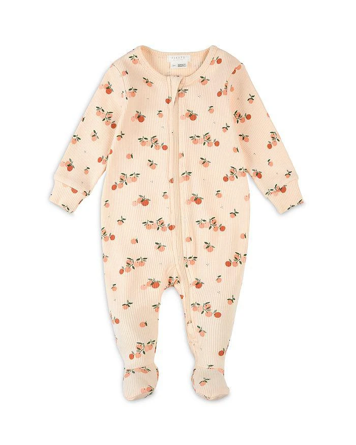 Petit Lem Girls' Agrumes Print Ribbed Sleeper - Baby 1