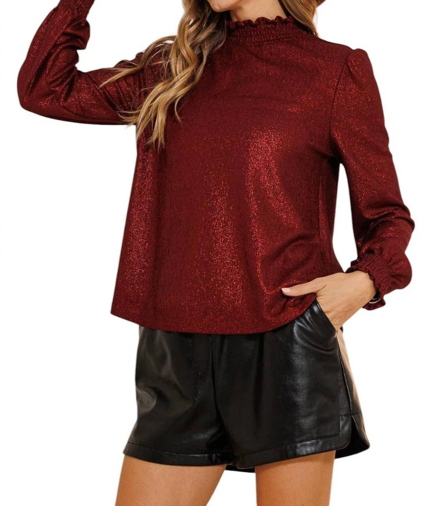 Ces Femme Ces Femme - Glitter Fabric Holiday Blouse Top 1