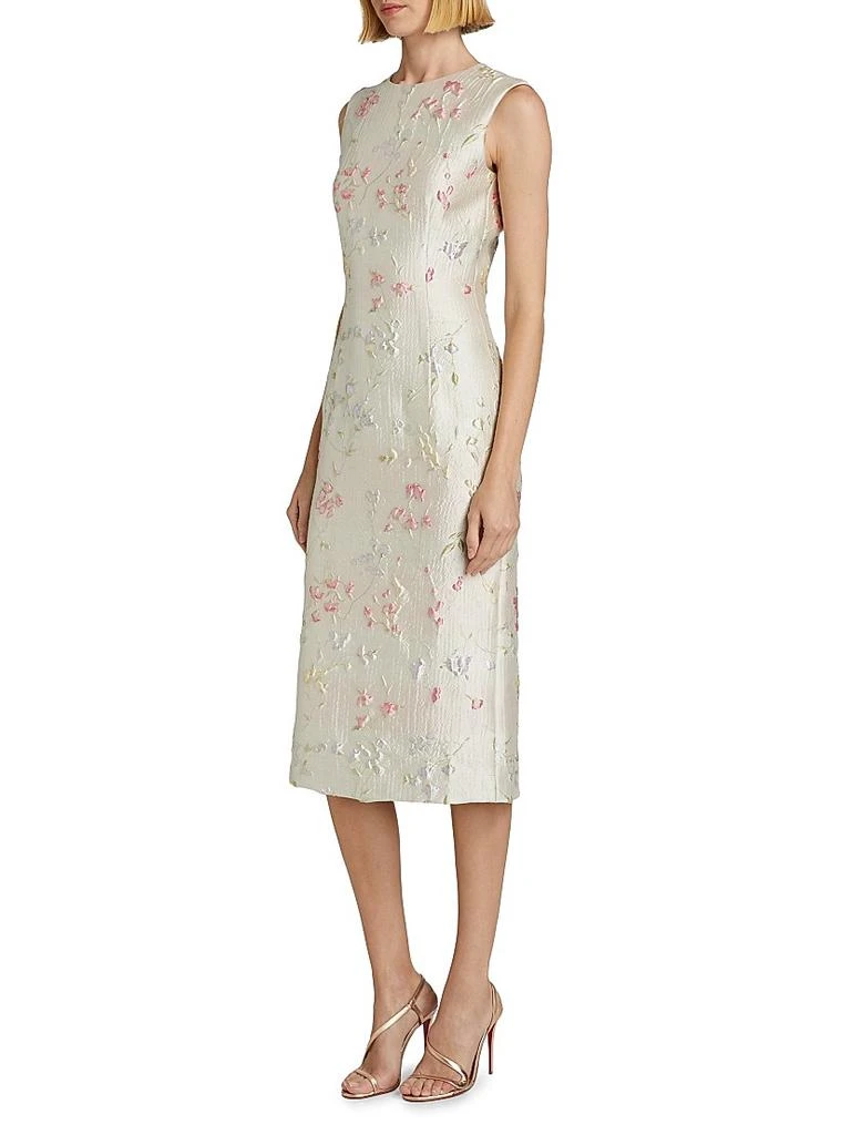 PRABAL GURUNG Floral Brocade Sheath Midi-Dress 4