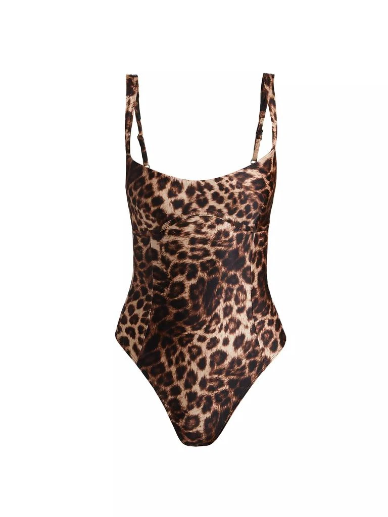 Good American Sweetheart Satin Leopard Bodysuit 1