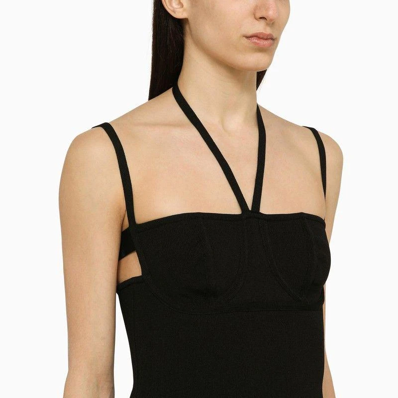 ANDREADAMO BLACK STRETCH MIDI DRESS 4