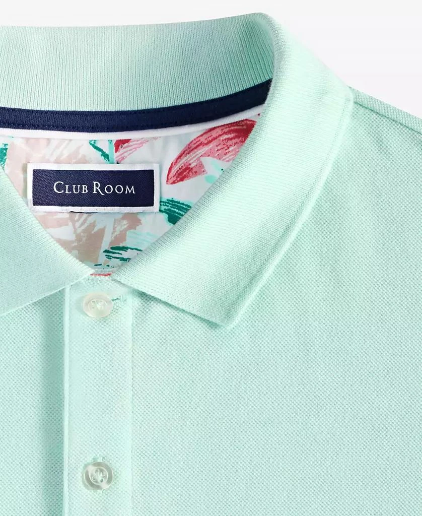 Club Room Men's Short Sleeve Printed-Trim Woven Performance Polo Shirt, Exclusively at Macy's 5