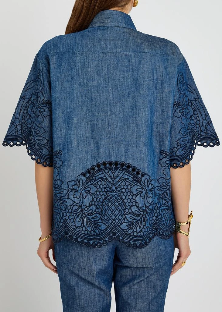 Zimmermann Coco embroidery chambray shirt 3