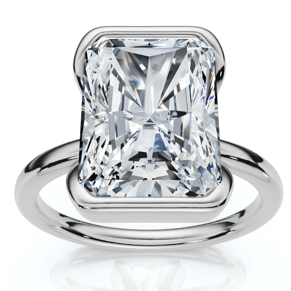 Pompeii3 Certified 4Ct Radiant Solitaire Diamond Engagement Ring 14k Gold or Pt Lab Grown