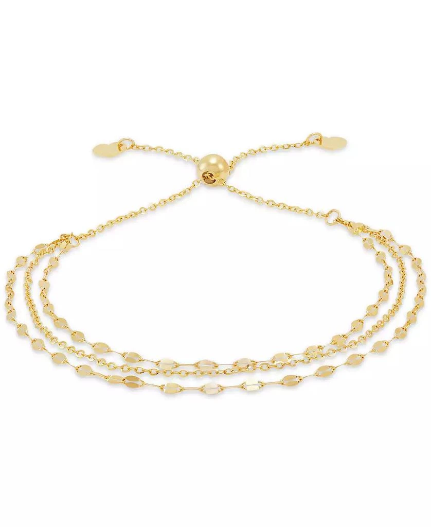 Italian Gold Triple Layer Bolo Bracelet in 10k Gold 1