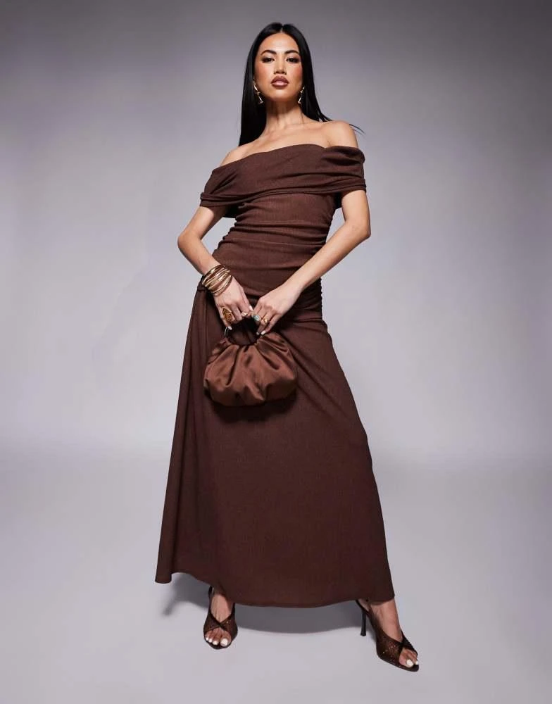 asos design fallen shoulder dress ASOS Design - One-Shoulder Midi Dress - Women - Polyurethane/Polyester/Spandex/Viscose - 2 US