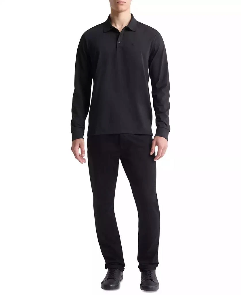 Calvin Klein Men's Smooth Cotton Long-Sleeve Polo Shirt 4