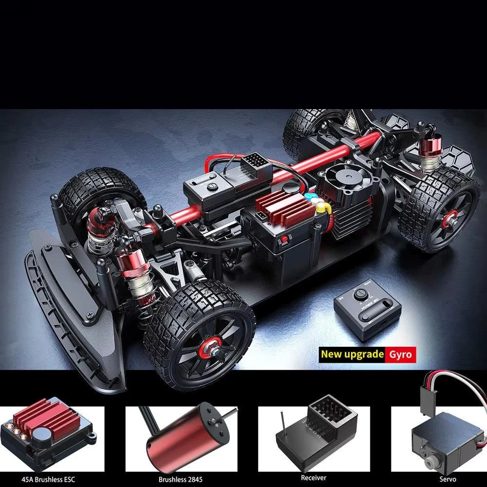 JIUSI MJX14303 1/14 Scale 4WD Brushless High-Speed RC Off-Road Car - 55 Km/H Remote Control Hobby Truck - 3 Batteries 4
