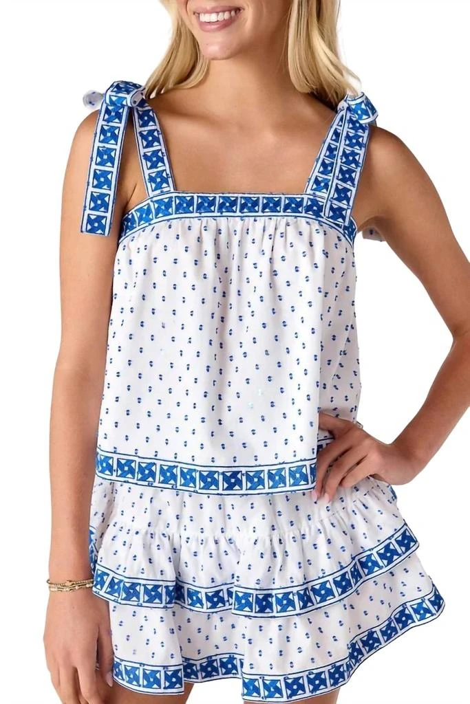 Cake For Dinner Bayside Pinwheel Skirt In Royal Blue Swiss Dot 1