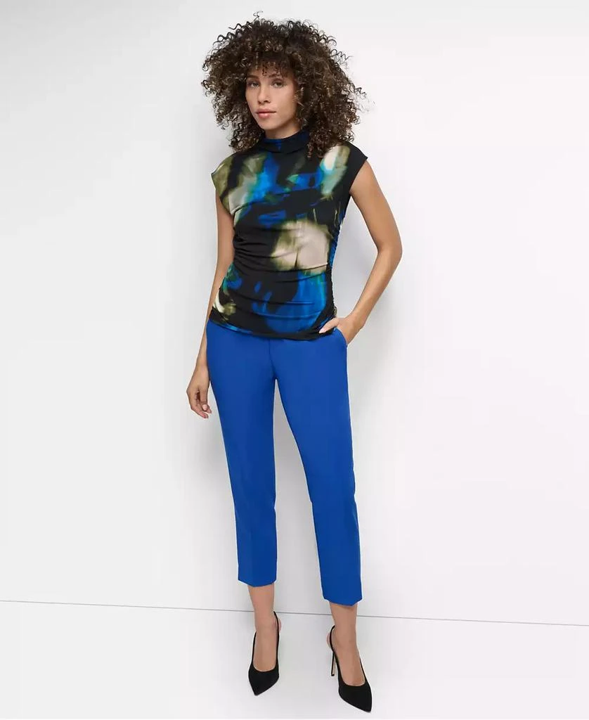 DKNY Women's Ruched Funnel-Neck Blouse 1