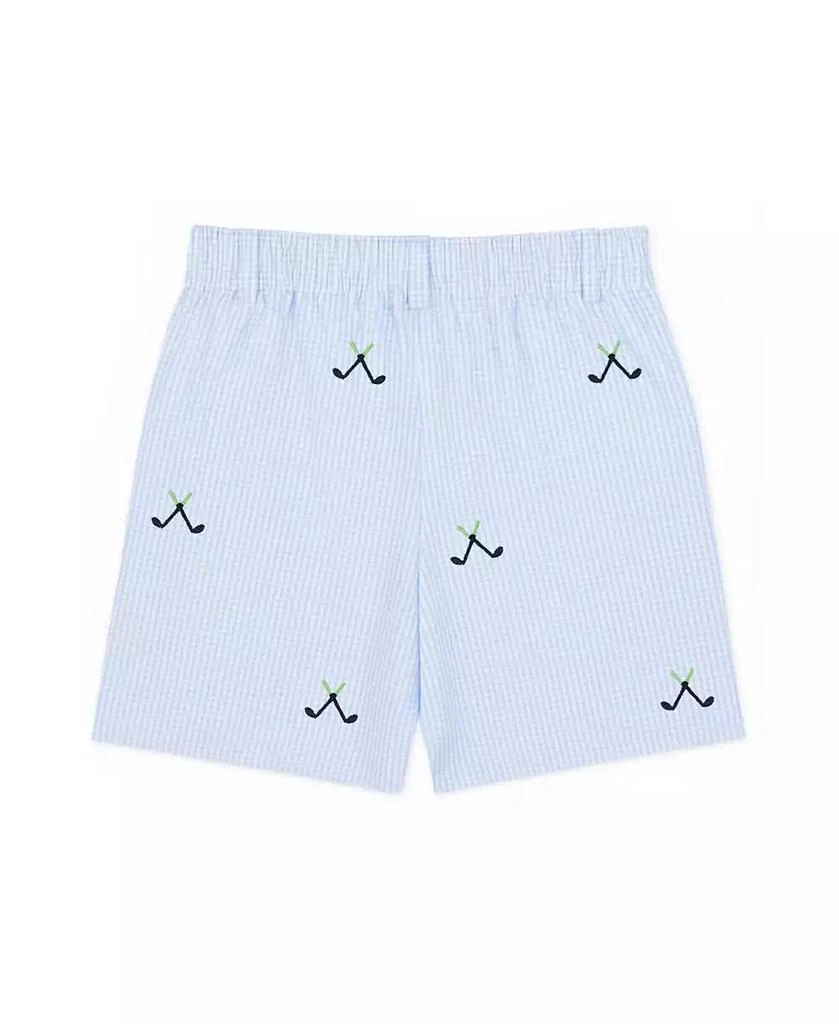 Florence Eiseman Little Boy Check Seersucker Short with Embroidered Golf Clubs 2