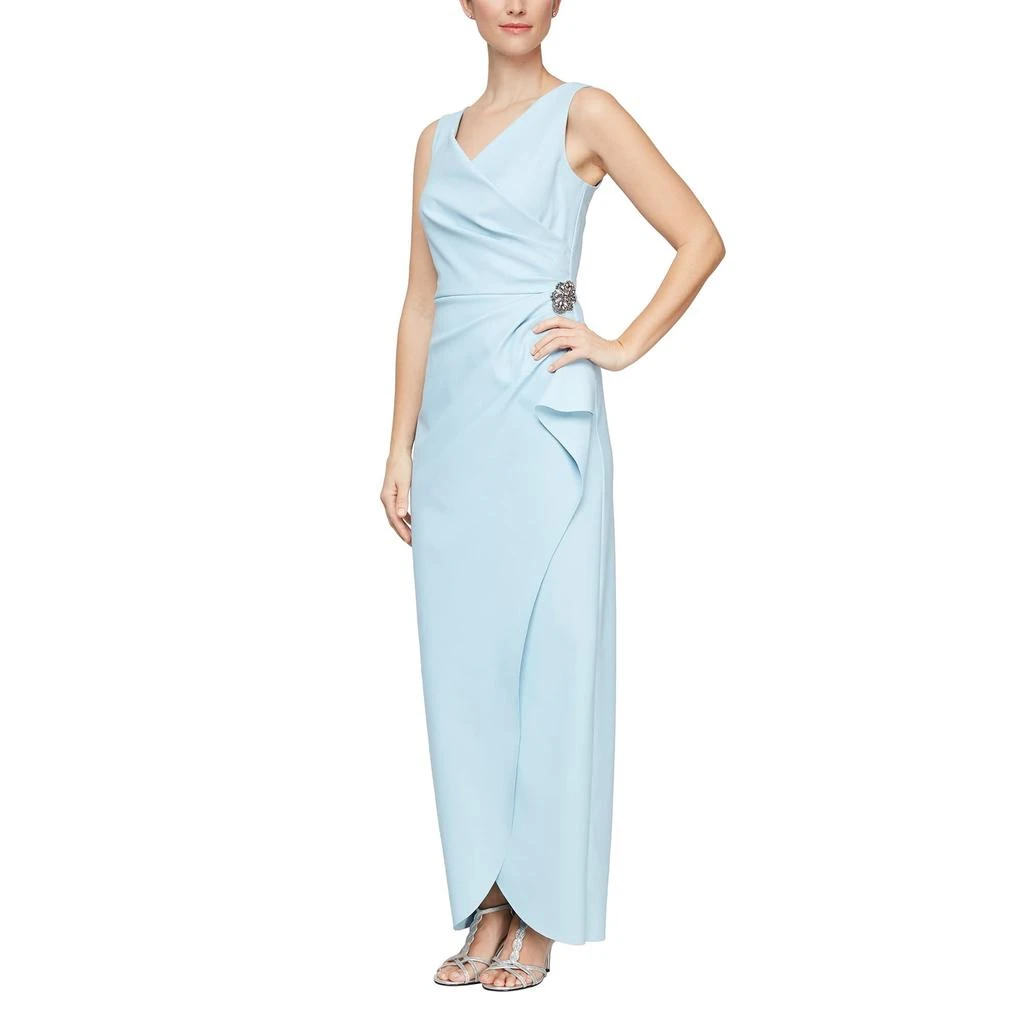alex evenings women's slimming short ruched dress with ruffle Marine Corps Evening Dress Rank | USMC Officer Rank main image 1