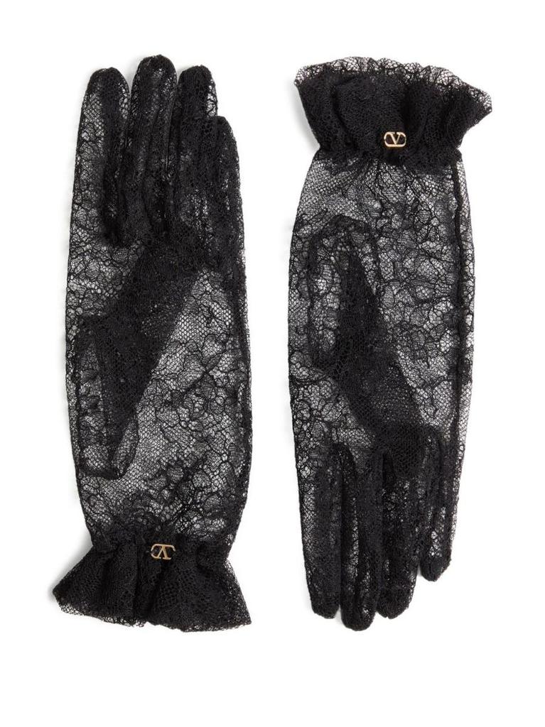 Valentino Valentino Garavani Vlogo Lace Gloves