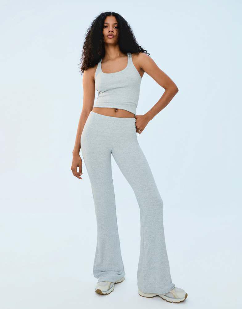 Bershka Bershka flared trousers in grey