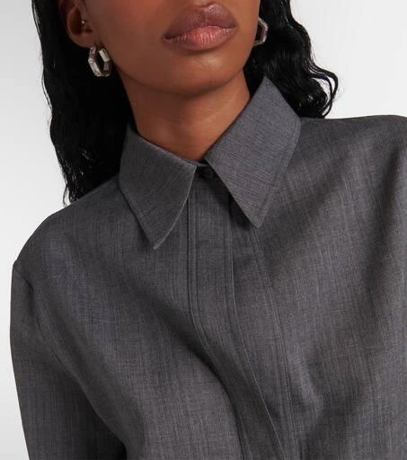 Jil Sander Belted wool shirt 4
