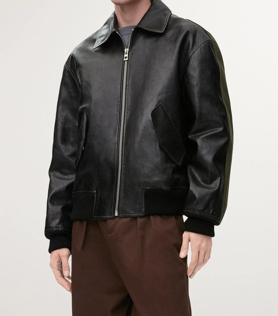 Loewe Leather and Canvas-Blend Bomber Jacket 4