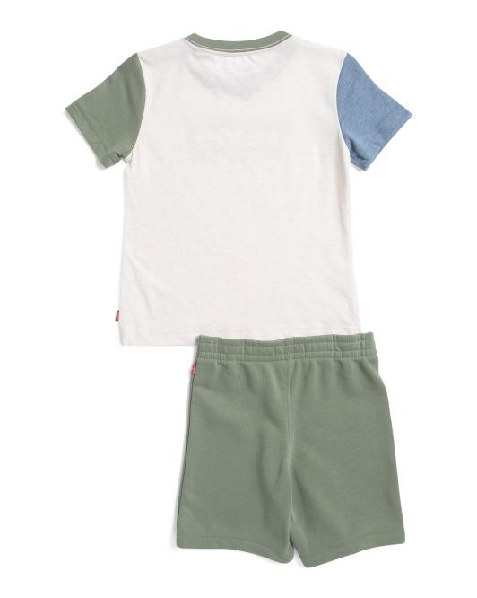 Levi
s Little Boys 2pc Color Block Short Sleeve Tee And Shorts Set