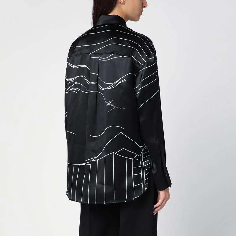 Salvatore Ferragamo Black silk satin shirt 3