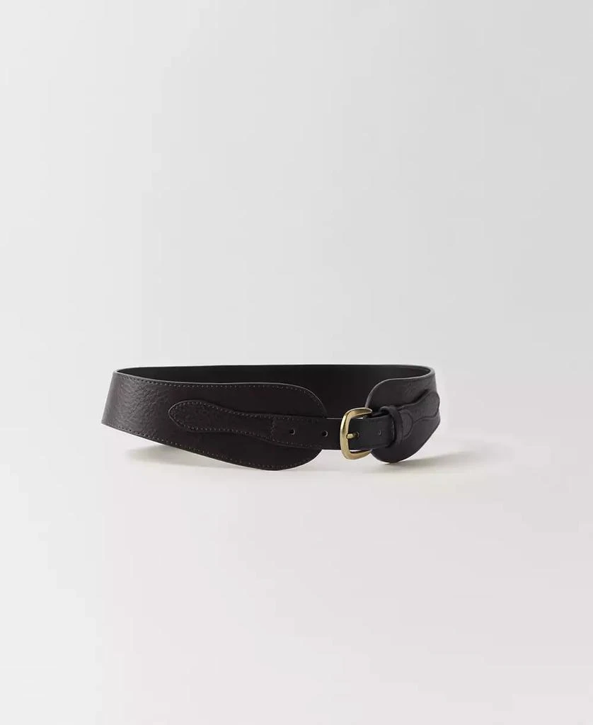 MANGO Women's Leather Obi Belt 3