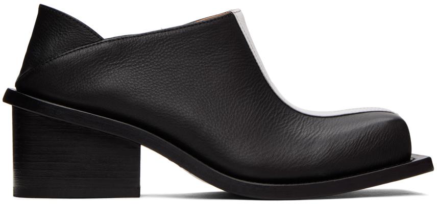 FIDAN NOVRUZOVA SSENSE Exclusive Black & White Fonda Chunky Heel Mules