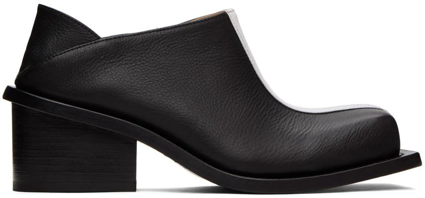 FIDAN NOVRUZOVA SSENSE Exclusive Black & White Fonda Chunky Heel Mules 1