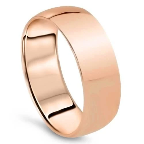Pompeii3 7mm Wide Low-Dome High Polished Band 14K Rose Gold Wedding Ring Size Selectable 2