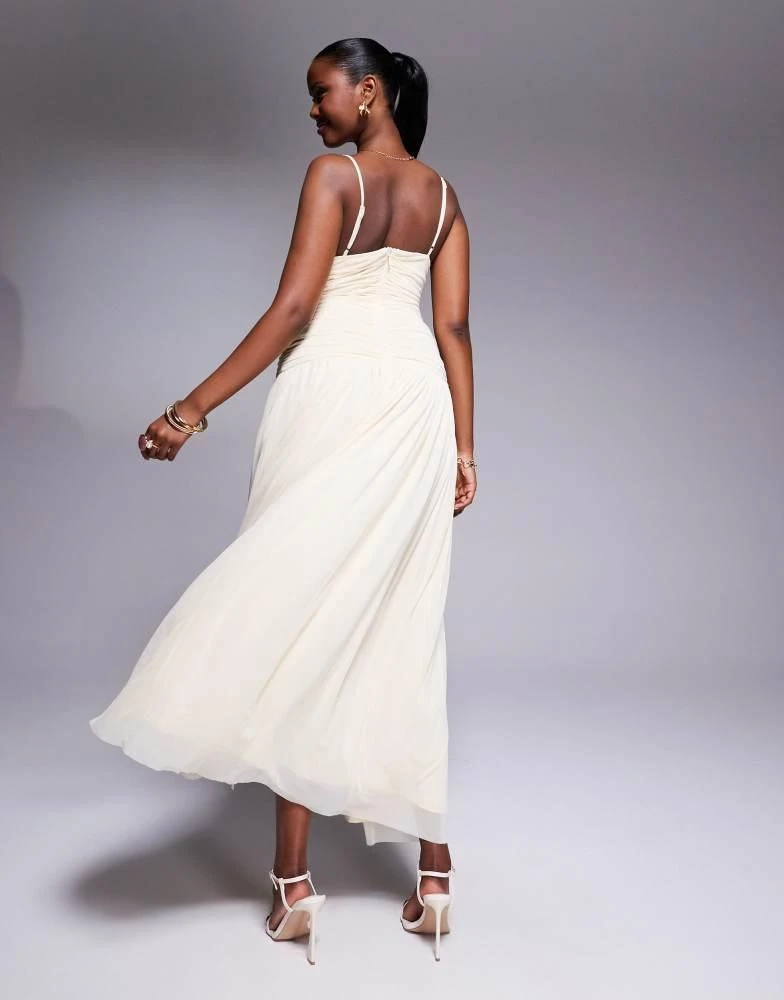 Rare Rare London slinky drape detail dropped waist cami dress in cream -  Dresses & Skirts - Free Shipping