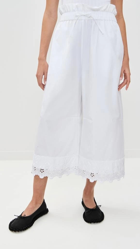 Simone Rocha Elasticated Ruffle Waist Cropped Trousers with Trim 6