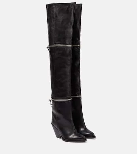 Isabel Marant Lelodie leather over the knee boots 1