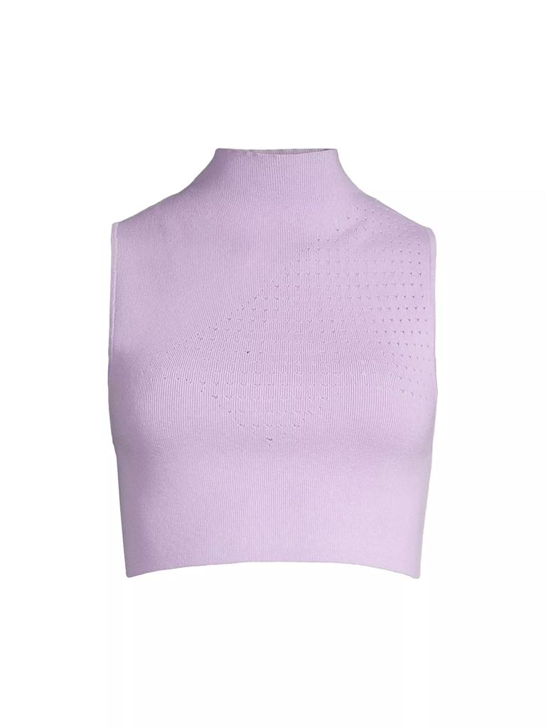 Victor Glemaud Laser-Dot Mock Turtleneck Crop Top