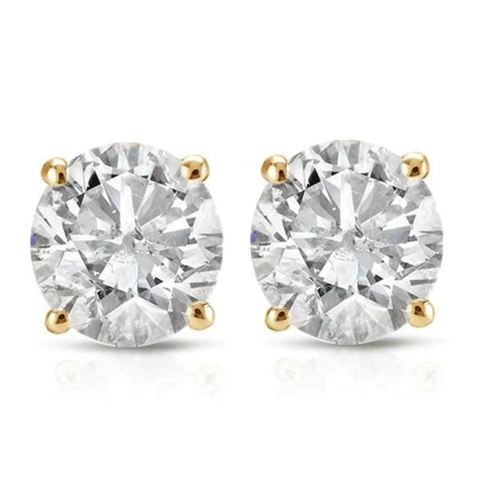 Pompeii3 1/3ct Diamond Studs 14K Yellow Gold 1