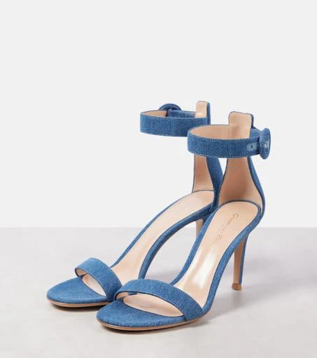 Gianvito Rossi Portofino 85 denim sandals 4