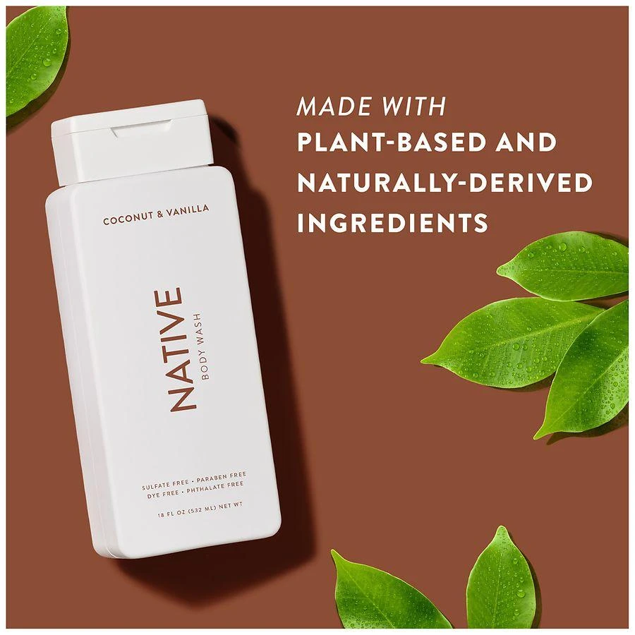 Native Body Wash, Sulfate Free, for Women and Men Coconut & Vanilla 6